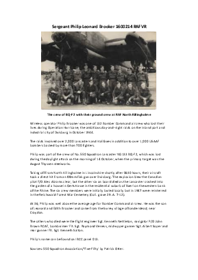 A preview of a PDF biography for Brooker, Philip Leonard